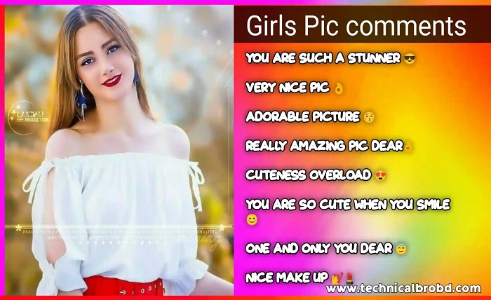 ladki ki photo par comment english